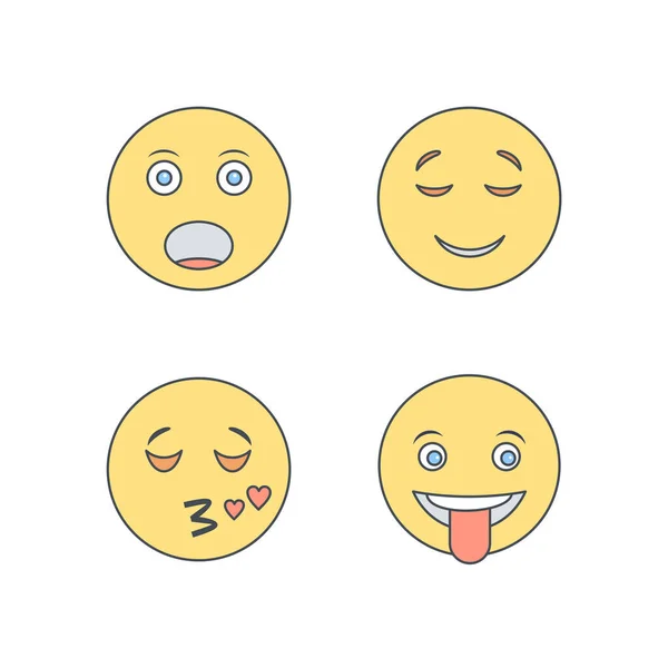Ikon Uppsättning Emoji För Personligt Och Kommersiellt Bruk — Stock vektor
