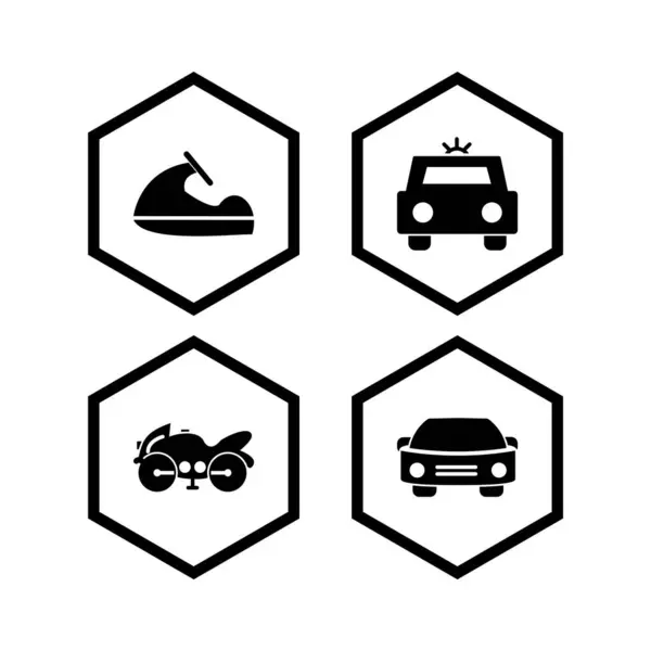 Icon Set Transport Pentru Personal Comercial — Vector de stoc