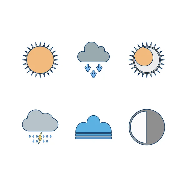 Icon Set Weather Personal Commercial Use — Stock Vector