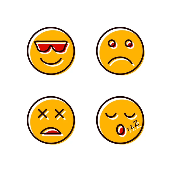 Conjunto Iconos Emoji Para Uso Personal Comercial — Archivo Imágenes Vectoriales