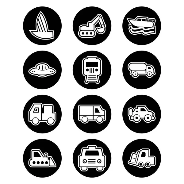 Conjunto Iconos Transporte Para Uso Personal Comercial — Vector de stock