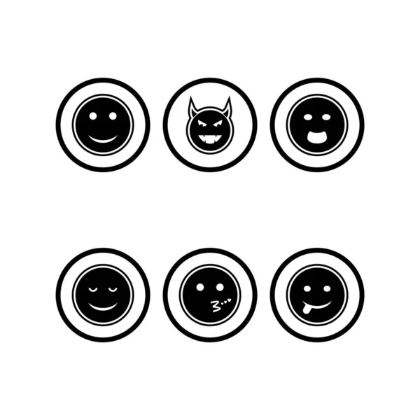 Conjunto Iconos Emoji Aislados Sobre Fondo Blanco — Archivo Imágenes Vectoriales