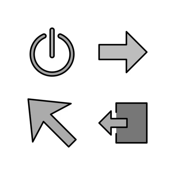白色背景下孤立的四个基本要素图标表 — 图库矢量图片