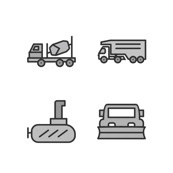 Icon Set Von Transport Für Den Persönlichen Und Kommerziellen Gebrauch — Stockvektor