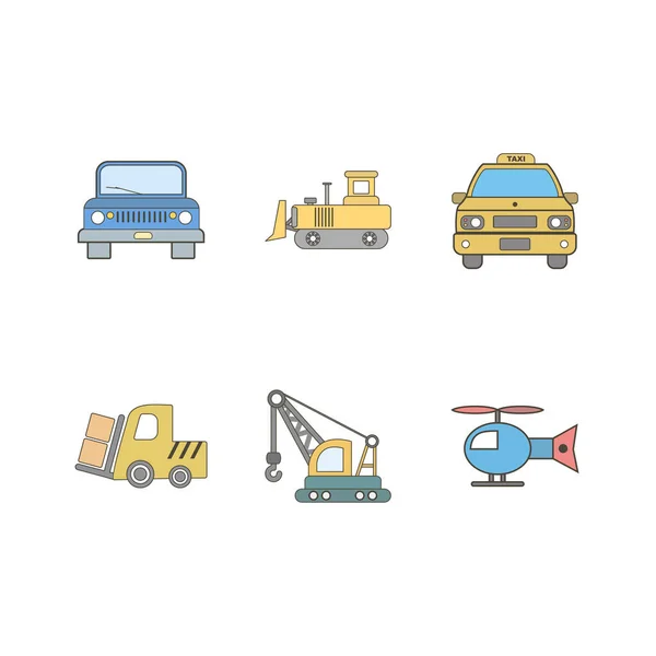 Conjunto Iconos Transporte Para Uso Personal Comercial — Vector de stock