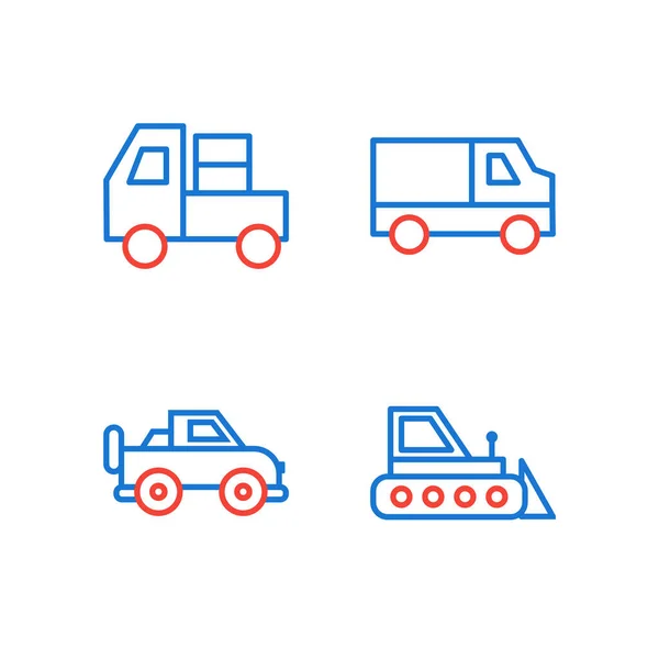 Conjunto Iconos Transporte Para Uso Personal Comercial — Vector de stock