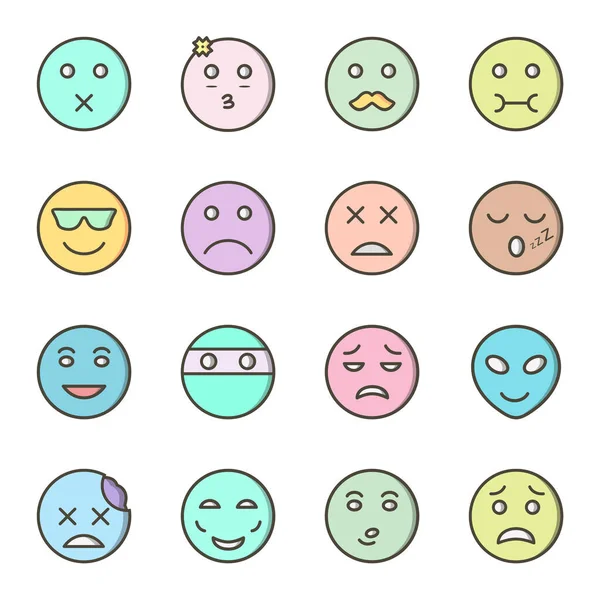 Conjunto Ícones Emoji Para Uso Pessoal Comercial —  Vetores de Stock