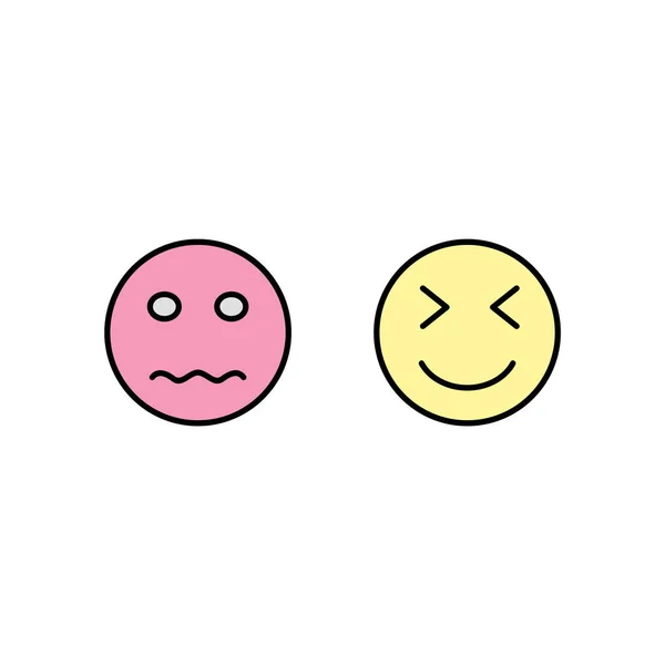 Set Emoji Symbole Auf Weißem Hintergrund — Stockvektor
