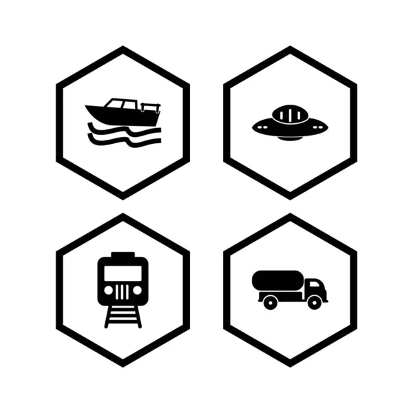 Conjunto Iconos Transporte Para Uso Personal Comercial — Vector de stock