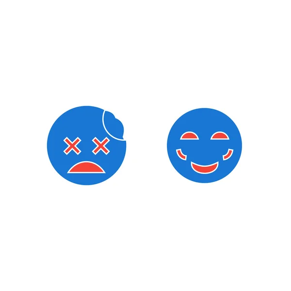 Folha Ícones Emoji Isolado Fundo Branco — Vetor de Stock