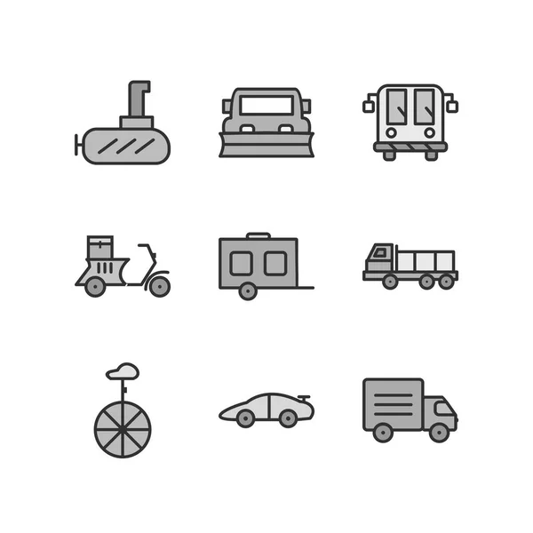 Conjunto Iconos Transporte Para Uso Personal Comercial — Vector de stock