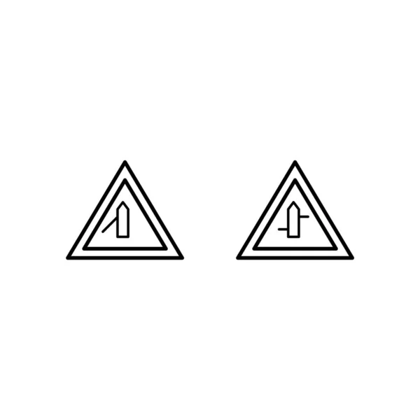 Ikona Zestaw Znaków Drogowych Użytku Osobistego Handlowego — Wektor stockowy