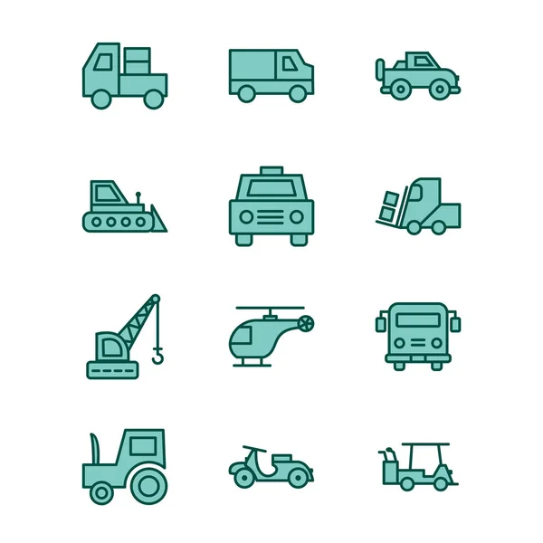 Conjunto Iconos Transporte Para Uso Personal Comercial — Vector de stock