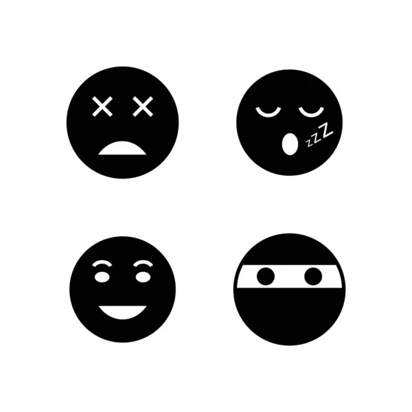 Sada Emoji Ikon Bílém Pozadí Vektorové Izolované Prvky — Stockový vektor