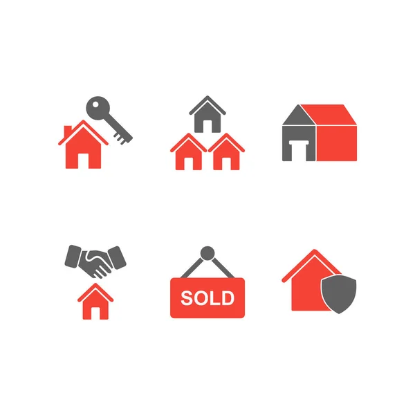 Iconos Inmobiliarios Para Uso Personal Comercial — Vector de stock