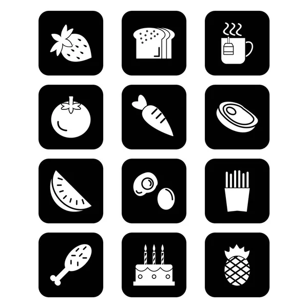 供个人和商业用途的12个食品图标 — 图库矢量图片