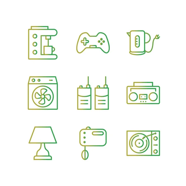 Set Von Elektronischen Geräten Symbole Isoliert Auf Weißem Hintergrund — Stockvektor