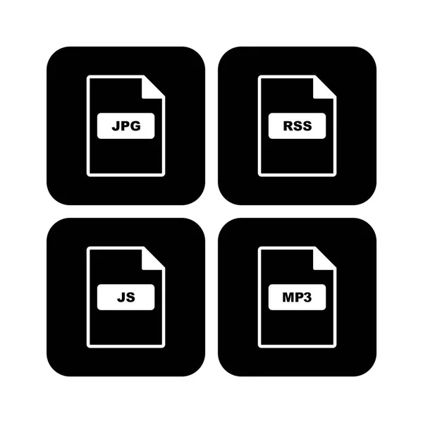 Icono Conjunto Formatos Archivo Para Uso Personal Comercial — Archivo Imágenes Vectoriales