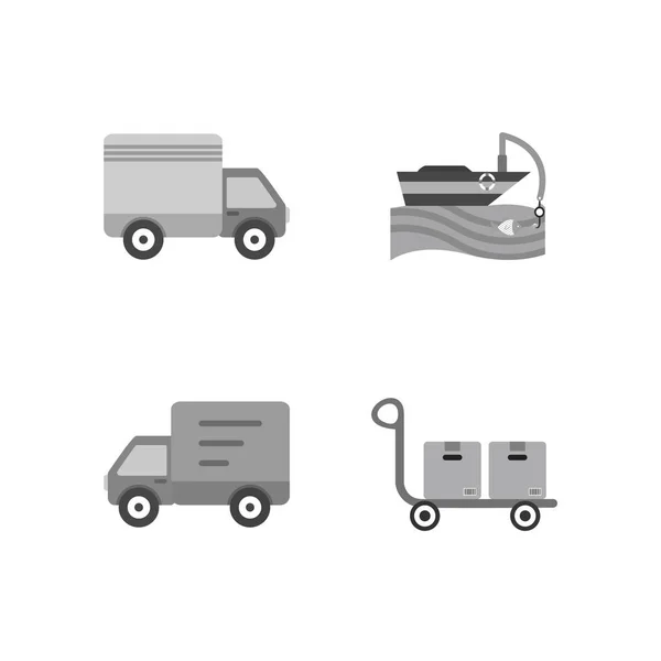 Icon Set Von Transport Für Den Persönlichen Und Kommerziellen Gebrauch — Stockvektor