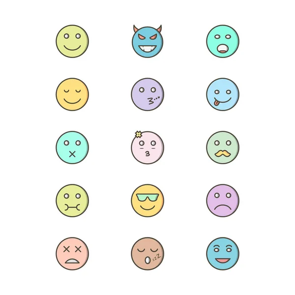 Jeu Icônes Emoji Pour Usage Personnel Commercial — Image vectorielle