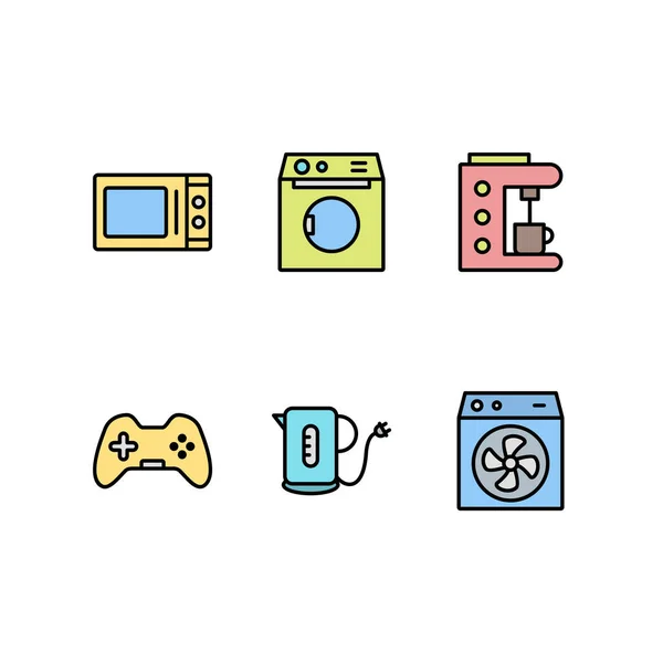 Icon Set Electronic Devices Personal Commercial Use — Stock Vector
