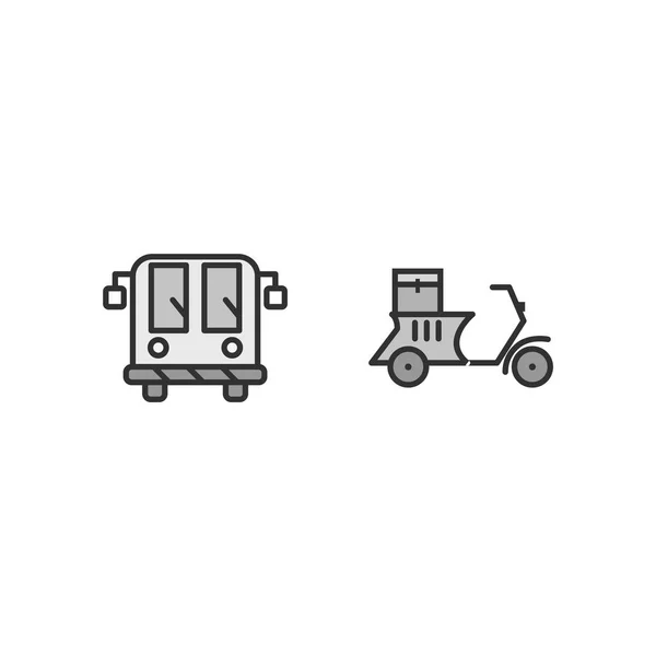 Icon Set Von Transport Für Den Persönlichen Und Kommerziellen Gebrauch — Stockvektor