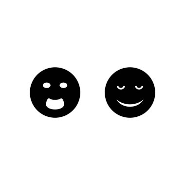 Beyaz arkaplanda 2 çift emoji simgesi izole edildi...
