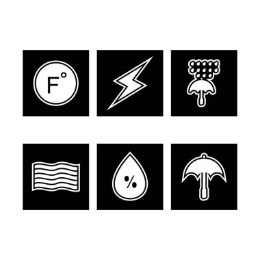 6 Hava Simgesi Sayfası Beyaz Arkaplanda İzole Edildi...