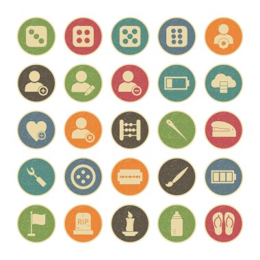 Kişisel ve ticari kullanım için evrensel 25 Simge...