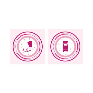 Beyaz Arkaplan Vektörü İzole Edilmiş Elementler üzerinde 2 elektronik aygıt seti...