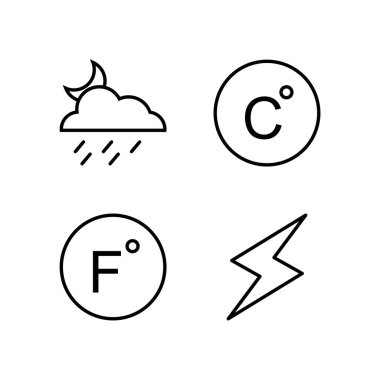 Kişisel ve Ticari Kullanım İçin Hava Durumu 4 Simgesi...