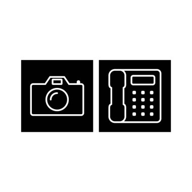 Beyaz Arkaplanda izole edilmiş 2 Elektronik Aygıt Simgesi...