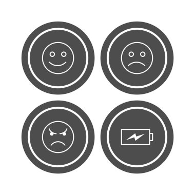 4 Evrensel Simge Sayfası Beyaz Arkaplanda İzole Edildi...