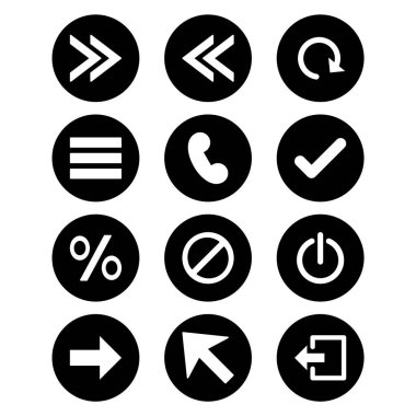 Beyaz Arkaplanda İzole Edilmiş 12 Temel Öge Simgesi Sayfası...