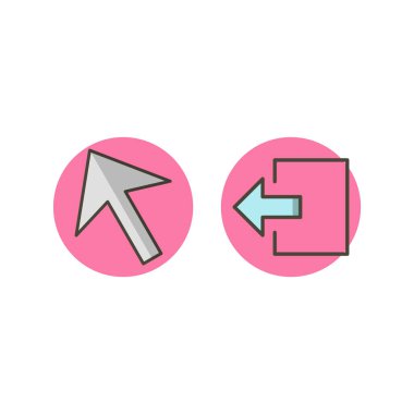 Beyaz Arkaplanda İzole edilmiş 2 temel öge Simgesi Sayfası...