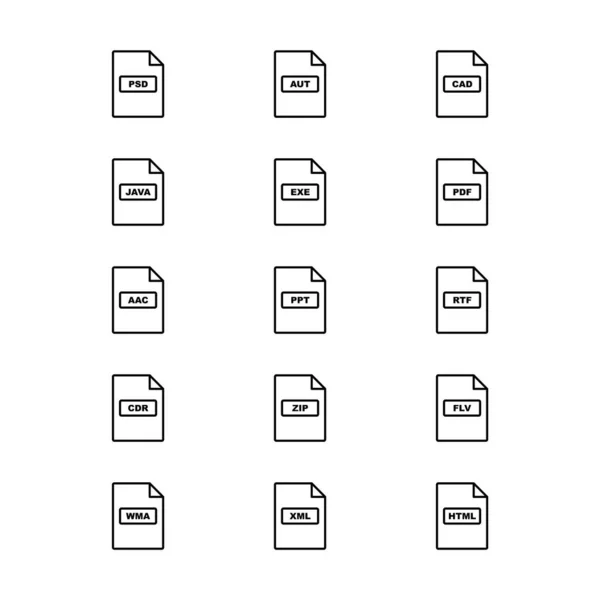 Ensemble Formats Fichiers Icône Pour Usage Personnel Commercial — Image vectorielle