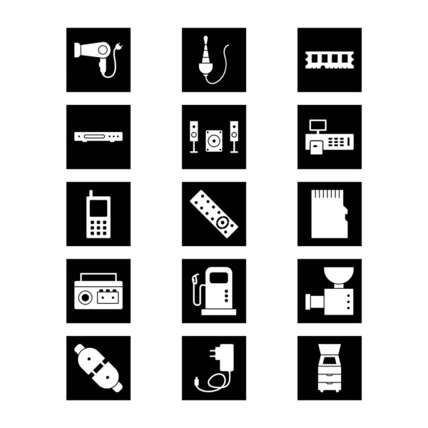 Elektronische Apparaten Pictogrammen Voor Persoonlijk Commercieel Gebruik — Stockvector