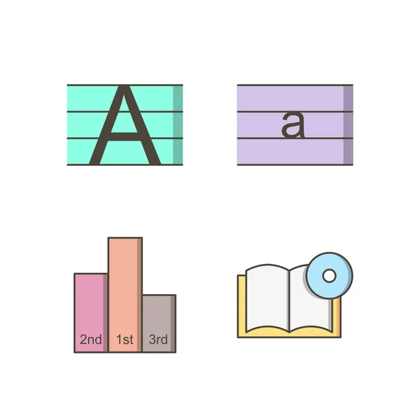 個人的および商業的使用のための4つの教育アイコン — ストックベクタ