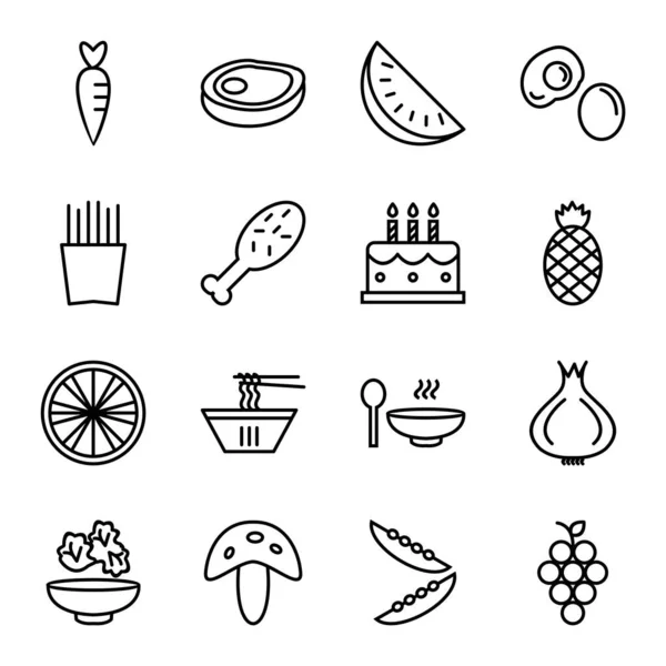 Icon Set Food Personal Commercial Use — стоковый вектор