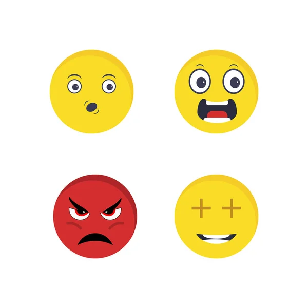 Ensemble Icônes Emoji Pour Usage Personnel Commercial — Image vectorielle