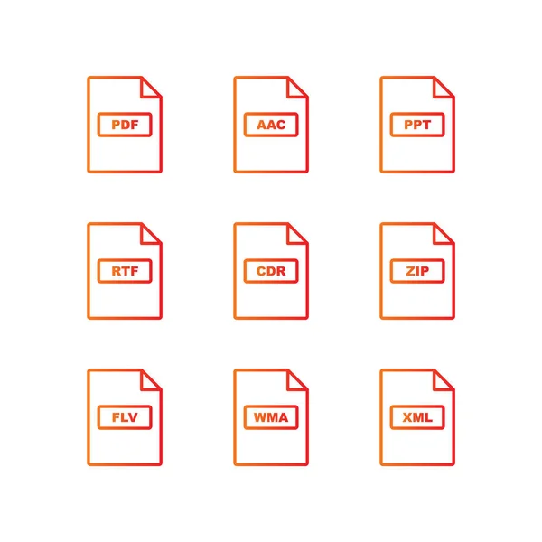 Formatos Arquivo Ícones Para Uso Pessoal Comercial — Vetor de Stock