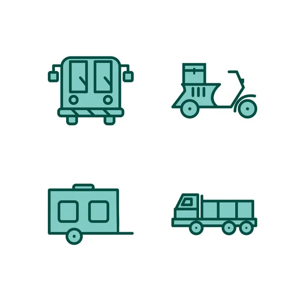 Conjunto Iconos Transporte Para Uso Personal Comercial — Archivo Imágenes Vectoriales