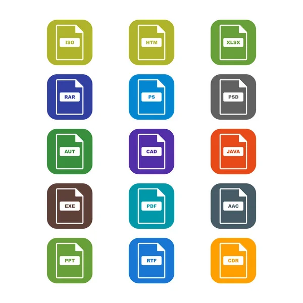 Icon Set File Formats Personal Commercial Use — Stock Vector