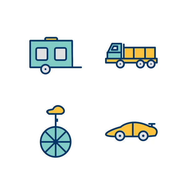 Conjunto Iconos Transporte Para Uso Personal Comercial — Vector de stock