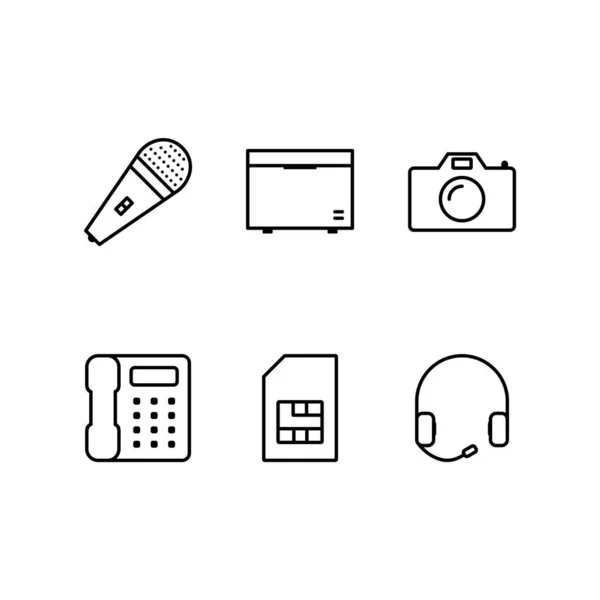 Conjunto Iconos Dispositivos Electrónicos Para Uso Personal Comercial — Archivo Imágenes Vectoriales