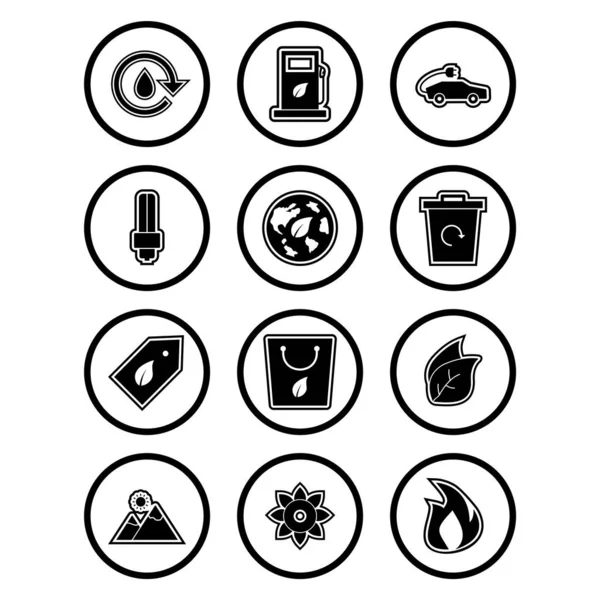 Icon Set Von Öko Für Den Persönlichen Und Kommerziellen Gebrauch — Stockvektor