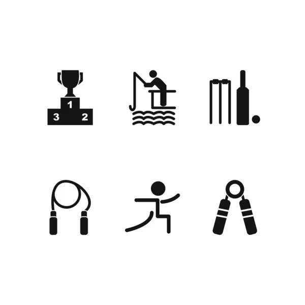 Набор Иконок Занятий Спортом Игр Личного Коммерческого Использования — стоковый вектор