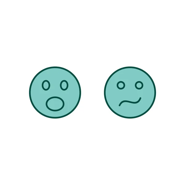 白背景向量分离元素上的一组2个情感符号 — 图库矢量图片