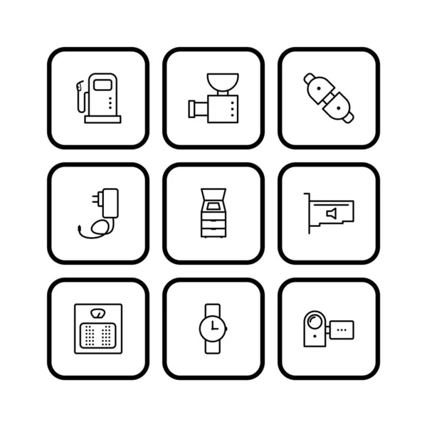 Set Dispositivos Electrónicos Iconos Sobre Fondo Blanco Vector Elementos Aislados — Archivo Imágenes Vectoriales