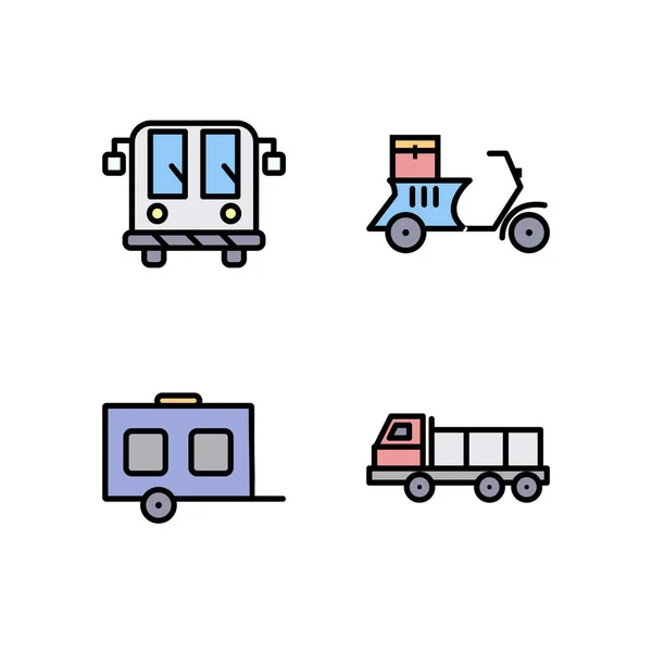 Conjunto Iconos Transporte Para Uso Personal Comercial — Archivo Imágenes Vectoriales